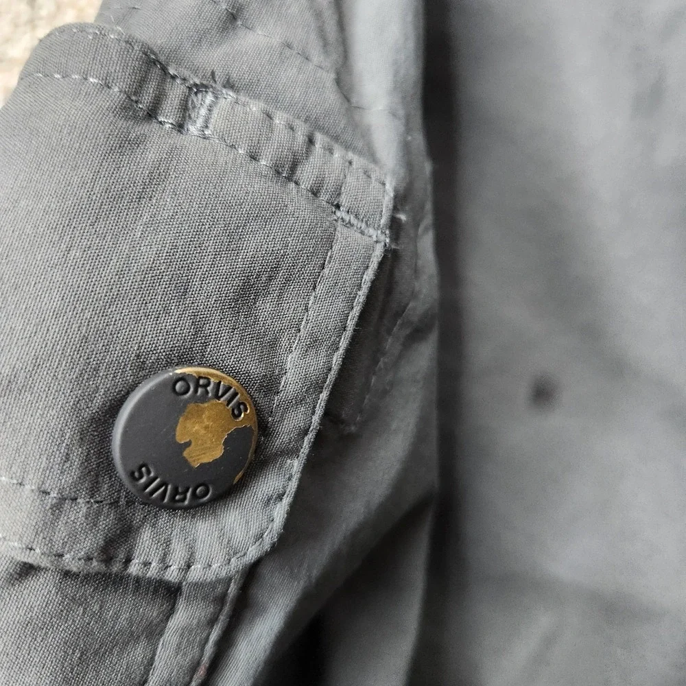 Orvis Shorts Adult 38 Gray Nylon Cargo Pockets Casual Lightweight Mens‎ * Hiking